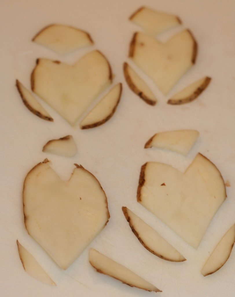 Homemade, Baked Potato Chips Heart Shaped for Valentine's Day! A