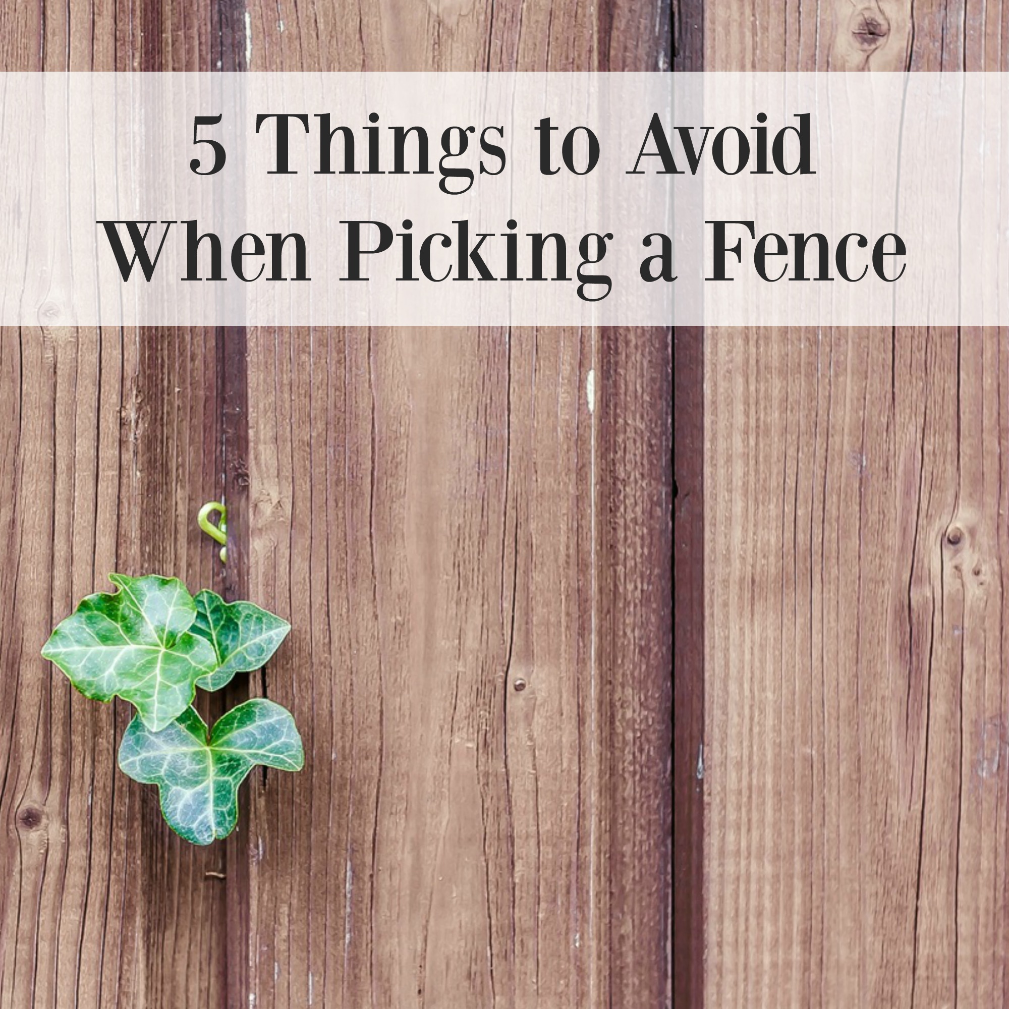 5 Things to Avoid When Picking a Fence