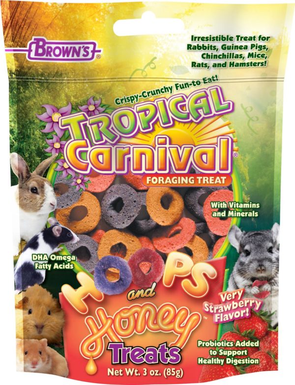 Brown's Tropical Carnival Hoops & Honey Strawberry Flavor Small Animal Treats
